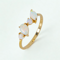 White Solid Opal Ring