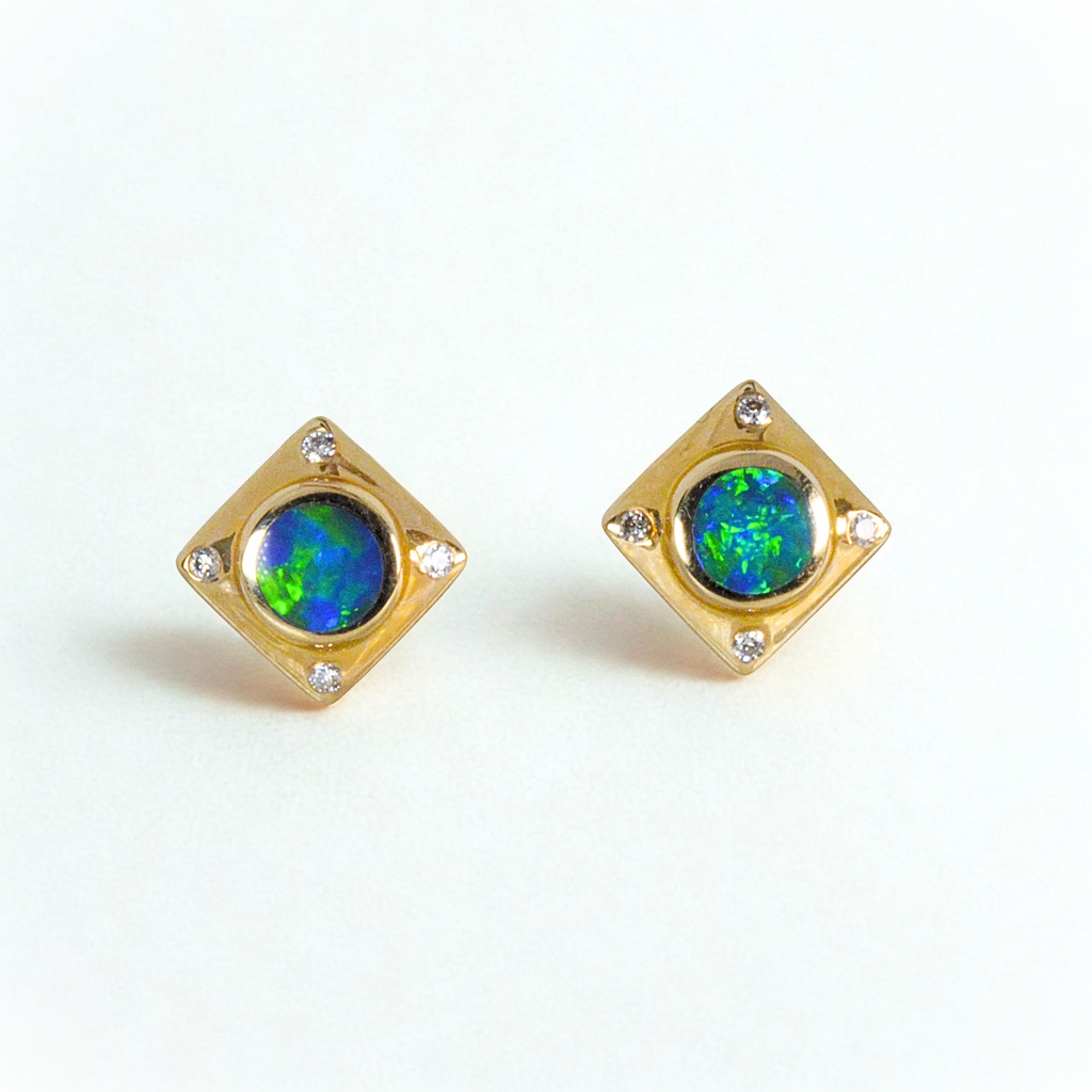 Doublet Opal Earring