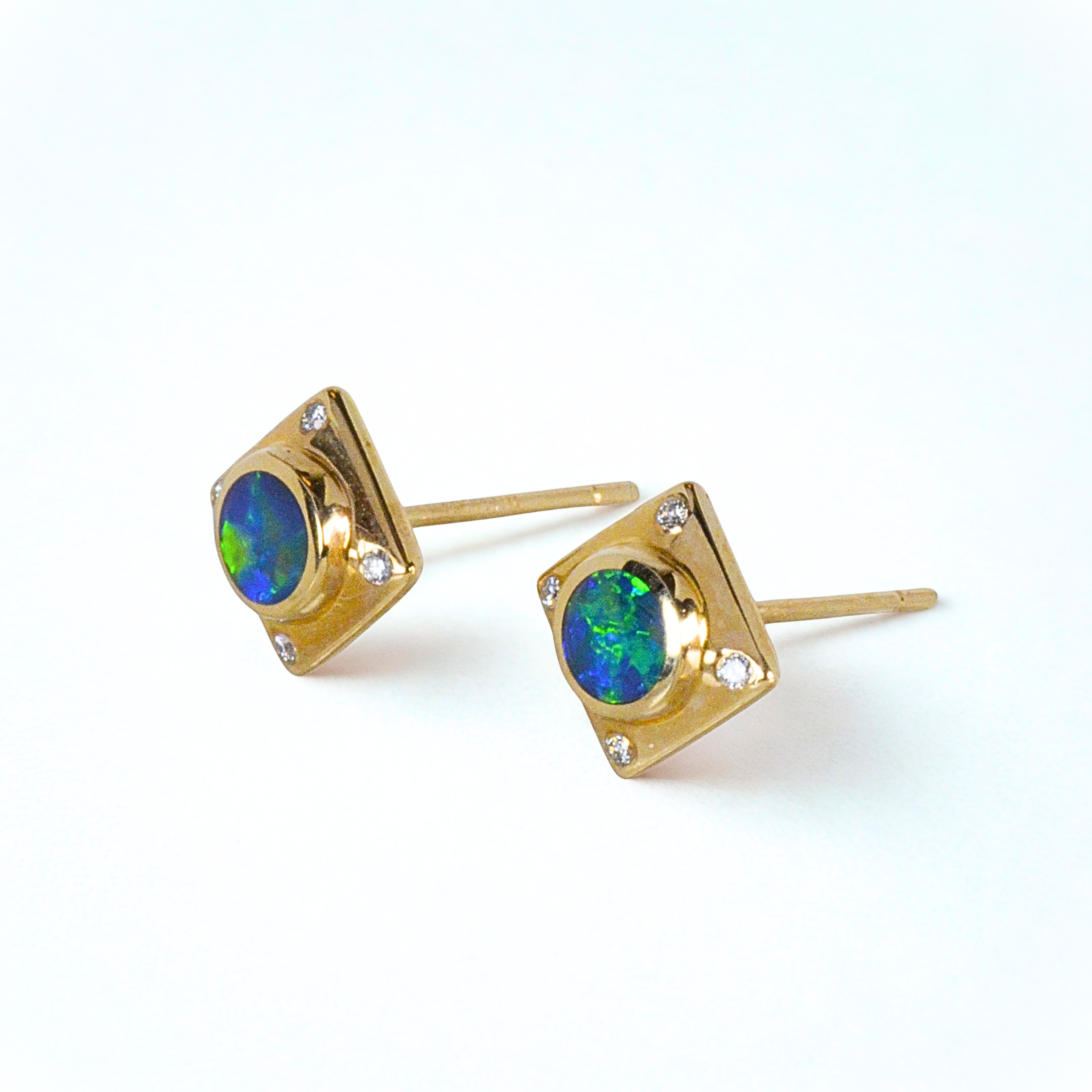 Doublet Opal Earring